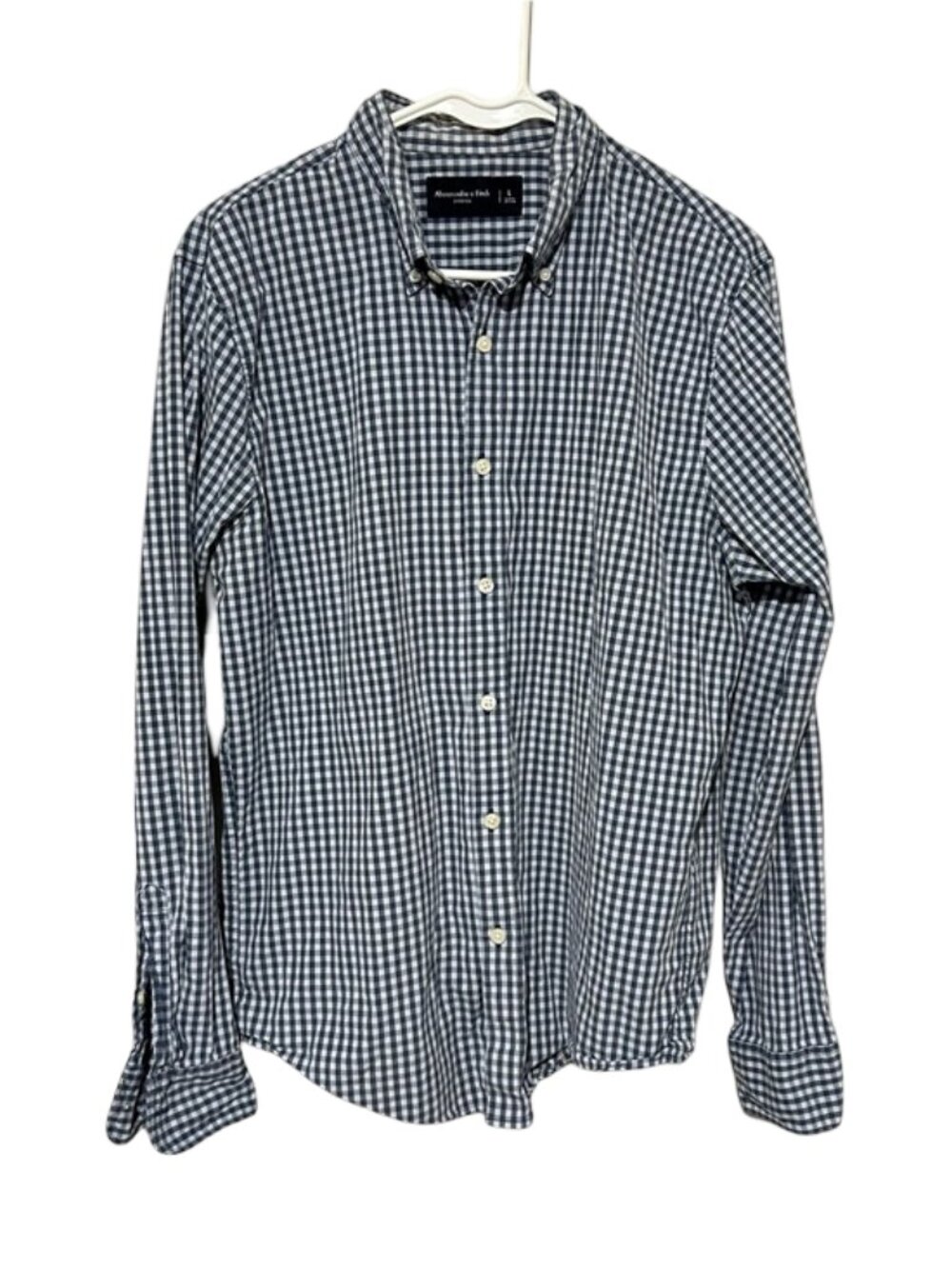 Abercrombie and Fitch Large Blue Gingham Button Down Shirt